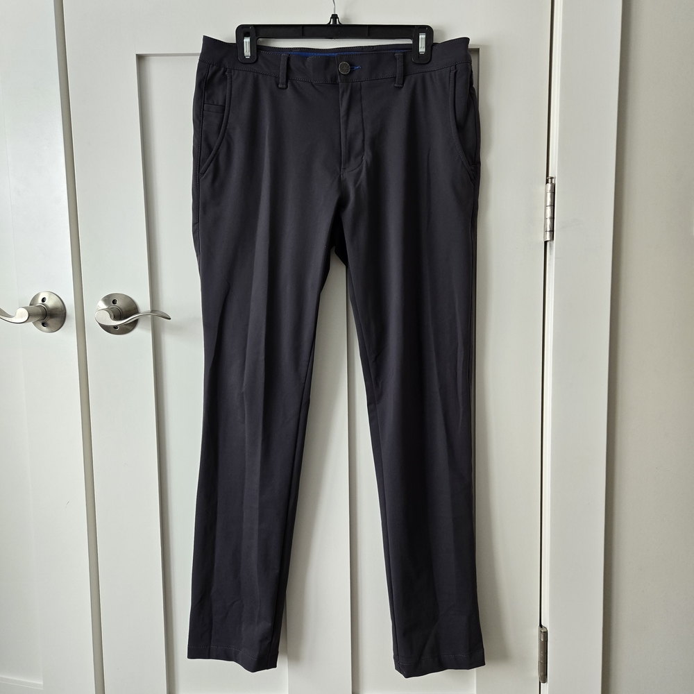 Men's Twillory Performance Fabric Slim Fit Charcoal Dress Pants